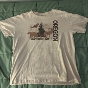 Beige Oregon Graphic T-Shirt